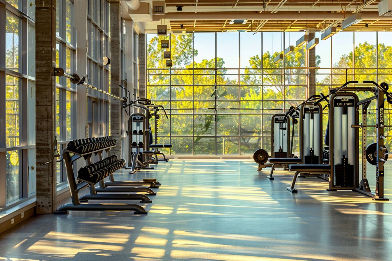 salle de sport moderne avec équipements variés