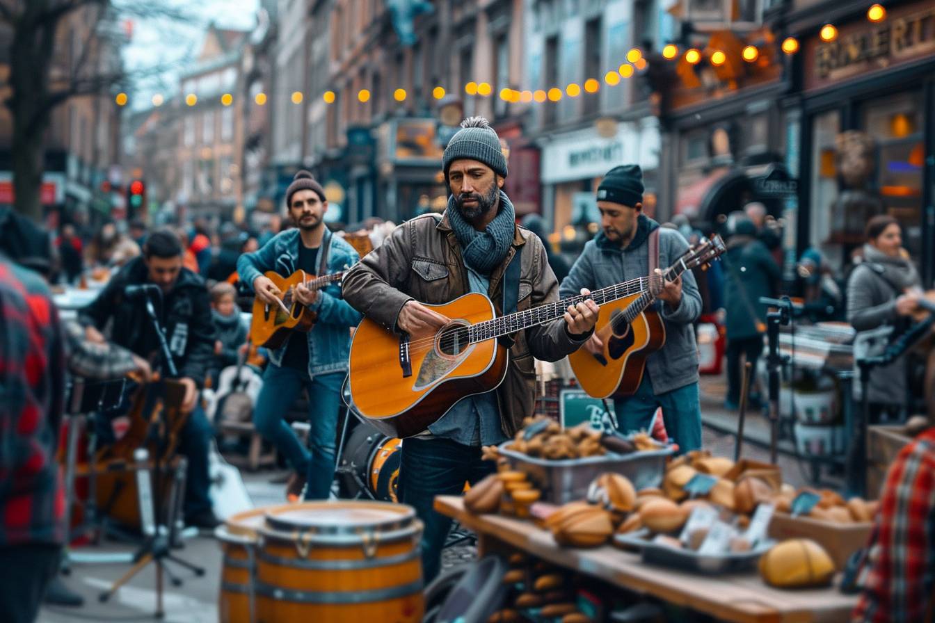 Rue animée avec boutiques et passants vivants  
Balade dynamique au cœur de Bold Street Liverpool