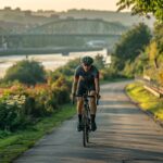 Vélo sur un chemin à Liverpool avec des cyclistes